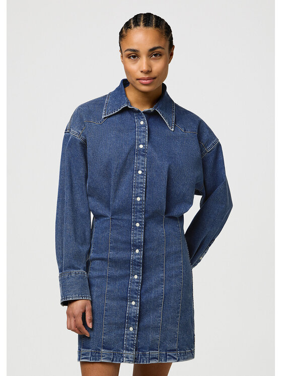 Wrangler Wrangler Vestito da giorno DARTED SKIRT DRESS Blu Regular Fit