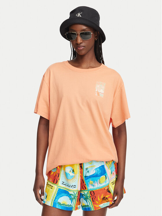 Roxy Roxy Футболка Enzyme Wash ERJZT05966 Оранжевий Oversize