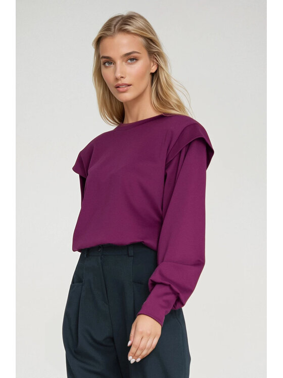 NIFE NIFE Bluza BL10 Fioletowy Oversize