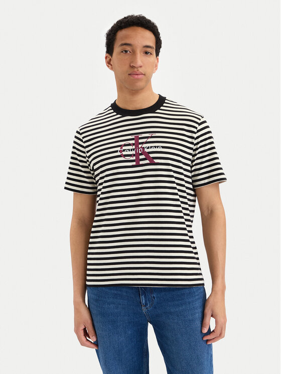 Calvin Klein Jeans Tricou SS 20S LV04RD204G Negru Regular Fit