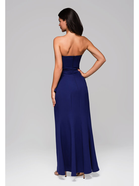 Ombre Ombre Sukienka wieczorowa LA-OM-DLR201 Granatowy Regular Fit