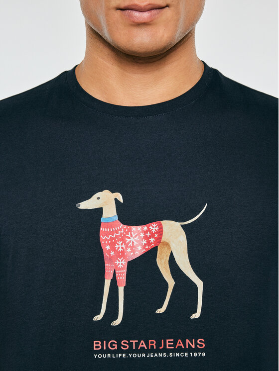 BIG STAR BIG STAR T-Shirt CESAR Granatowy Basic Fit