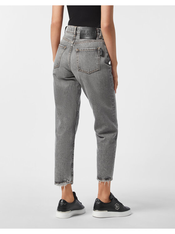 PHILIPP PLEIN PHILIPP PLEIN Jeansy 27205 Šedá Mom Fit