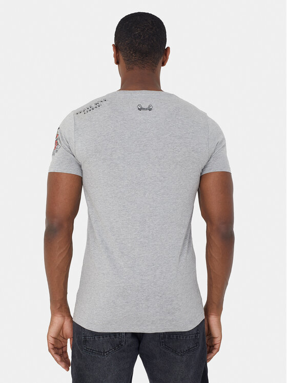 Brave Soul Brave Soul T-Shirt MTS-149PINUP Szary Straight Fit