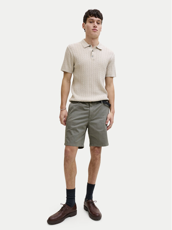 Jack & Jones Jack & Jones Bavlnené šortky Ace Vance 12293005 Tmavo zelená Relaxed Fit
