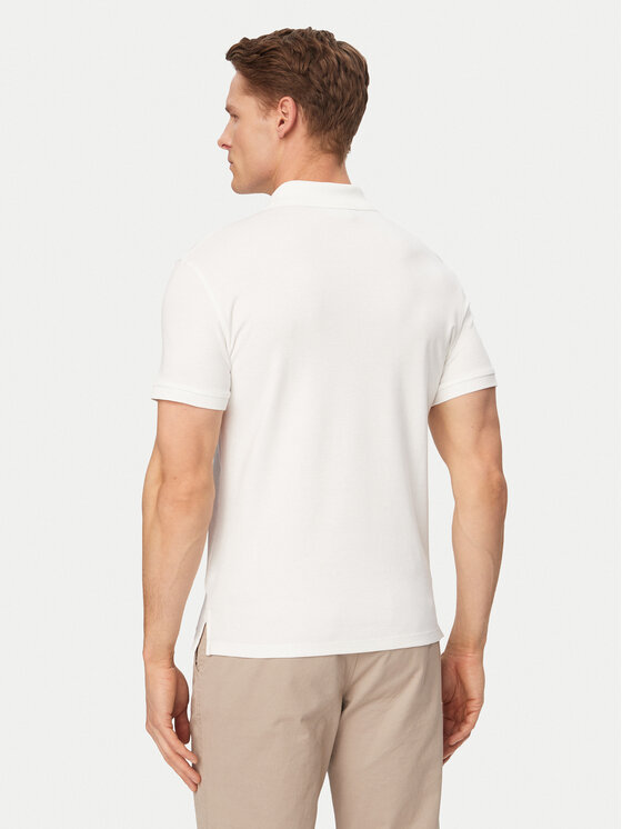 Calvin Klein Calvin Klein Тениска с яка и копчета LV04LE255G Бял Slim Fit