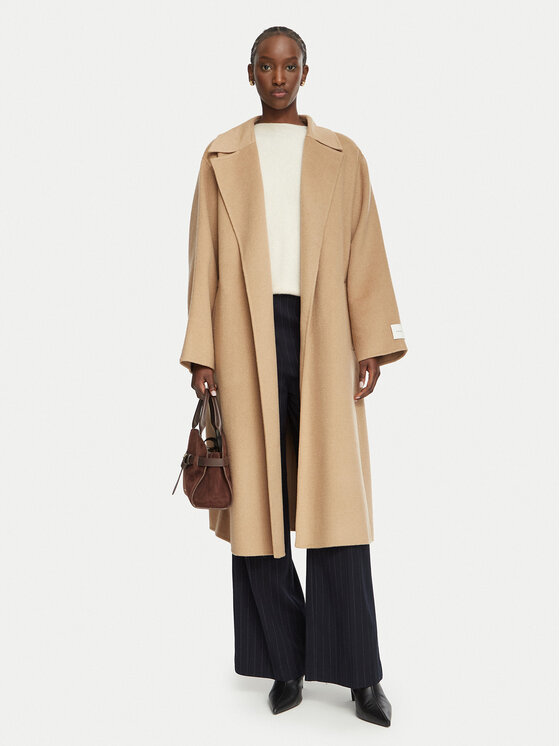Calvin Klein Calvin Klein Vilnonis paltas LV040WL571 Ruda Regular Fit