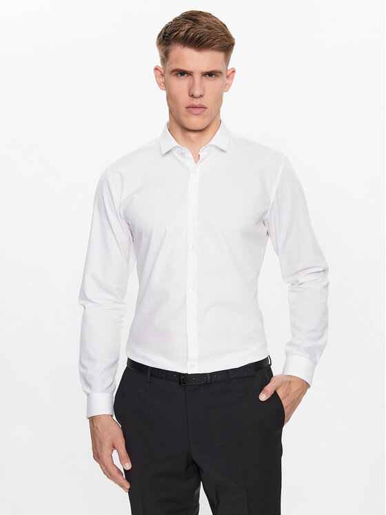 HUGO Hugo Marškiniai Erondo 50389769 Balta Extra Slim Fit