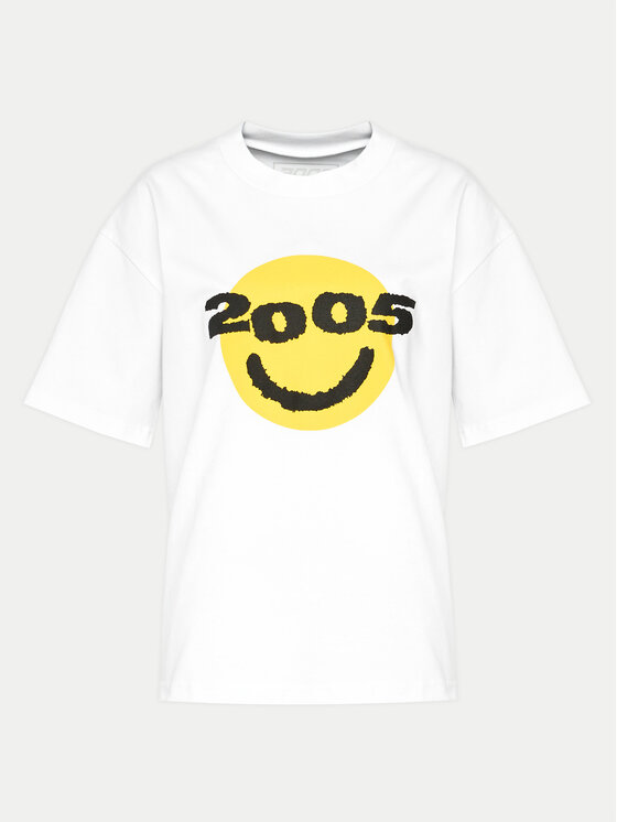 2005 Tricou Unisex Smiley Alb Regular Fit