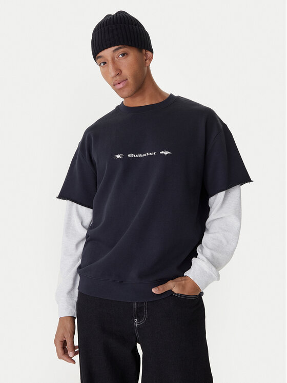 Quiksilver Quiksilver Pulóver Openbar Crew EQYFT05154 Fekete Oversize