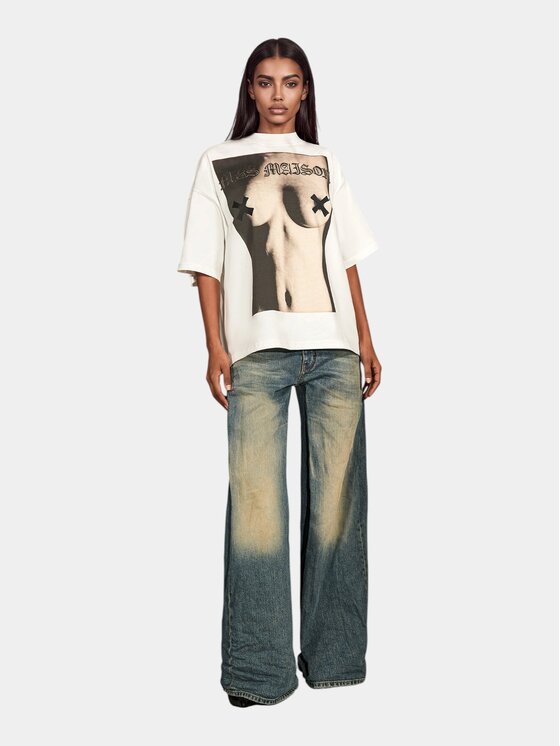 MADE BY SOCIETY MADE BY SOCIETY T-Shirt Shab - T27881 Biały Basic Fit