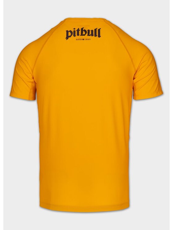 PITBULL PITBULL Koszulka techniczna LOGO PALMS Żółty Regular Fit