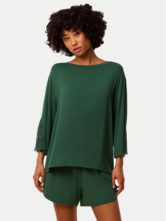 Triumph Triumph Koszulka piżamowa Aura Spotlight 10221371 Zielony Relaxed Fit