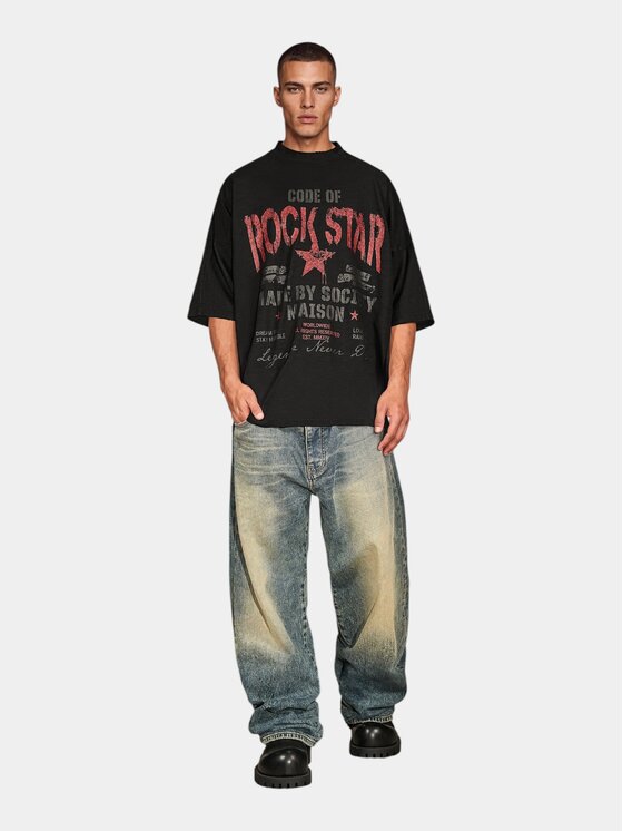 MADE BY SOCIETY MADE BY SOCIETY T-Shirt Underground - T17455 Czarny Basic Fit