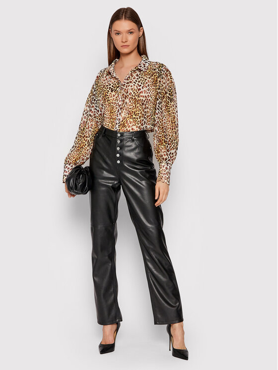 Camicia Yora Button W1GH04 RE2E0 Marrone Regular