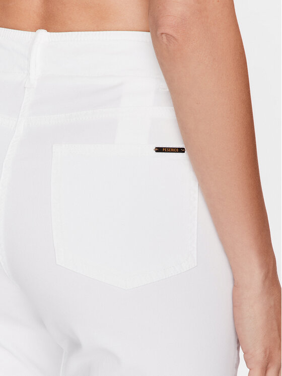 Peserico Peserico Hlače iz tkanine P04977T3 Bela Regular Fit