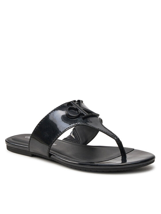 Calvin Klein Jeans Calvin Klein Jeans Zehentrenner Flat Sandal Slide Toepost Mg Met YW0YW01342 Schwarz