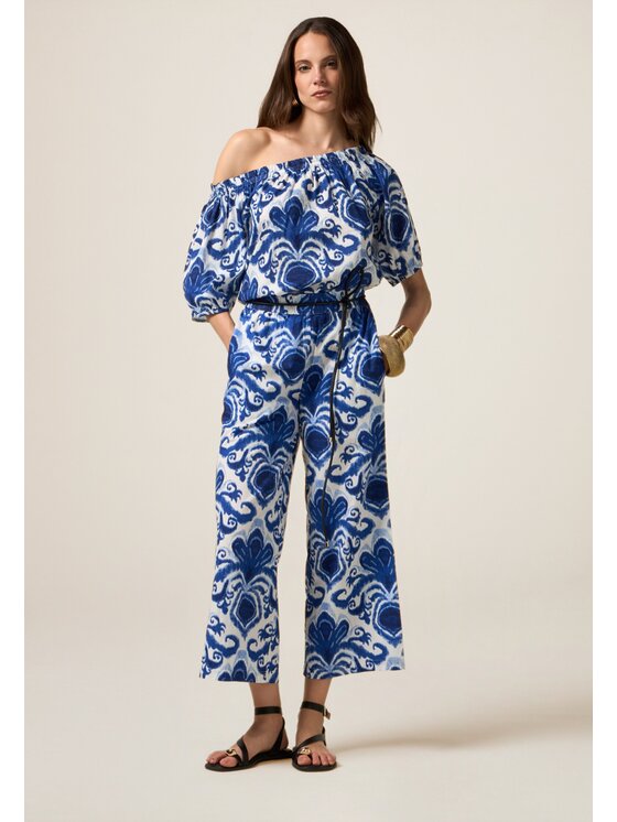 Oltre Oltre Pantaloni di tessuto P265J002330N0Z4 Blu A-Line Fit