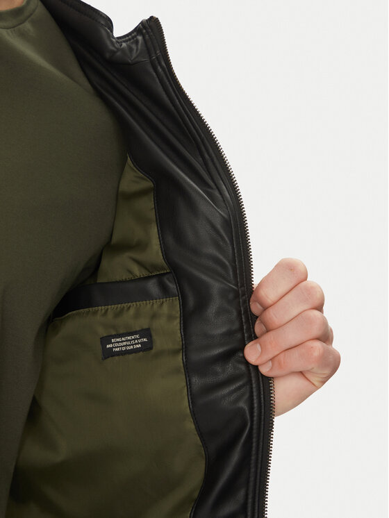 Blend Blend Bunda z imitace kůže 20717907 Černá Regular Fit