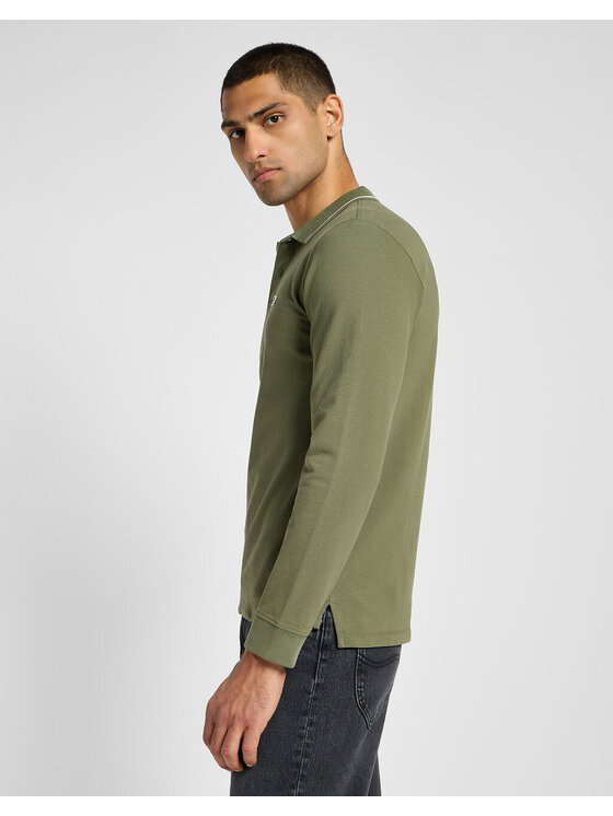 Lee Lee T-Shirt LS PIQUE POLO Zielony Regular Fit