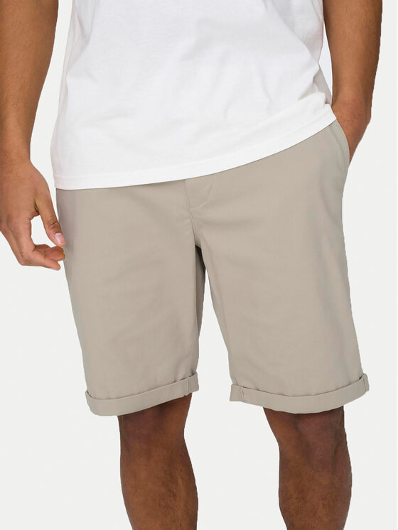 Only & Sons Only & Sons Шорти от плат Peter 22027905 Бежов Regular Fit