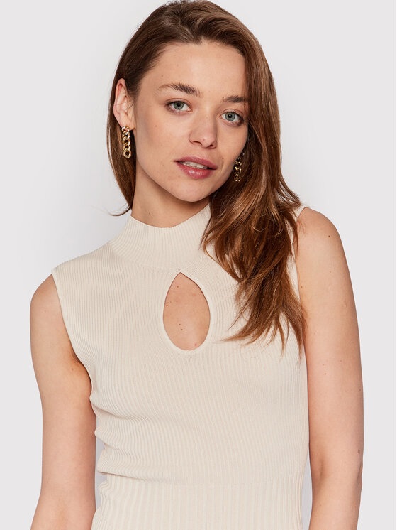 Guess Guess Pletena obleka Marion W2YK63 Z2U00 Bež Slim Fit