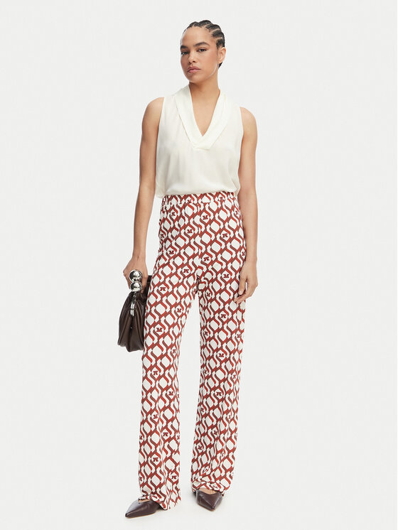 Max Mara Beachwear Max Mara Beachwear Medžiaginės kelnės Bchabate 2616781029 Spalvota Relaxed Fit