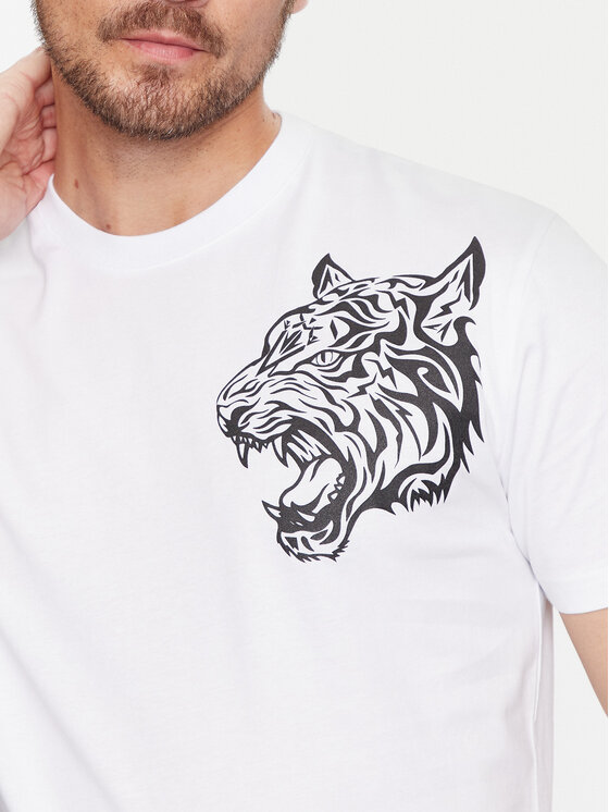 Plein Sport Plein Sport Marškinėliai FADC MTK7550 STE003N Balta Regular Fit
