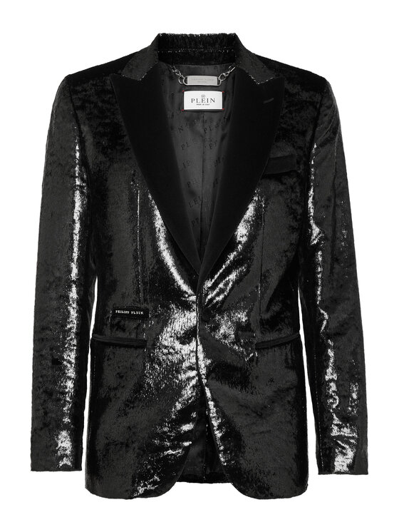 PHILIPP PLEIN PHILIPP PLEIN Marynarka 3965 Czarny Fitted Fit