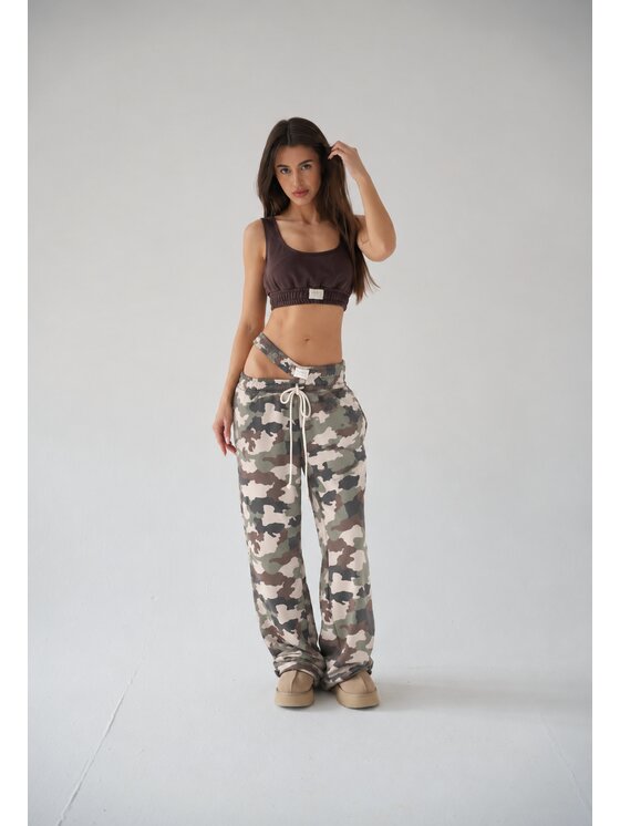 MissDenim MissDenim Spodnie dresowe Double Belt Sweatpants Khaki Oversize