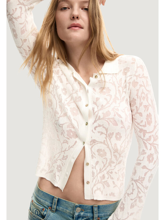 Desigual Desigual Longsleeve TS_LISBOA Λευκό Casual Fit