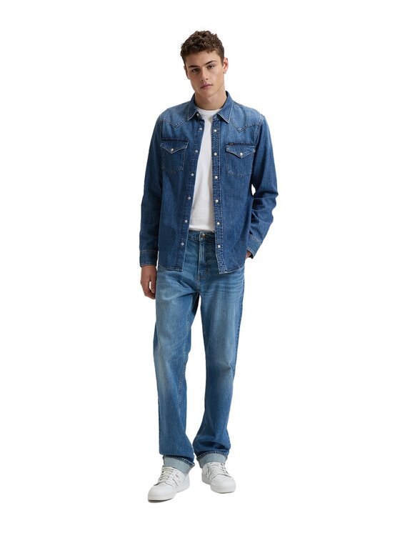 Lee Lee Koszula jeansowa 112376547 Niebieski Regular Fit