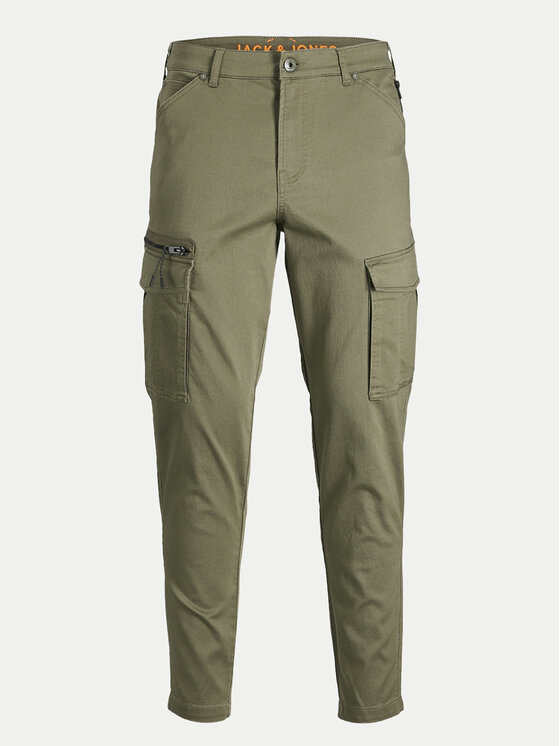 Jack & Jones Jack & Jones Medžiaginės kelnės Stace 12194246 Žalia Tapered Fit