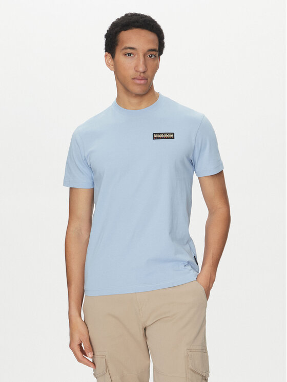 Napapijri Napapijri T-Shirt Iaato NP0A4HFZ Błękitny Regular Fit