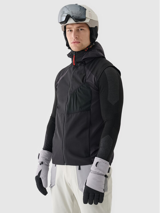 4F 4F Kamizelka FREEMAKE Czarny Regular Fit