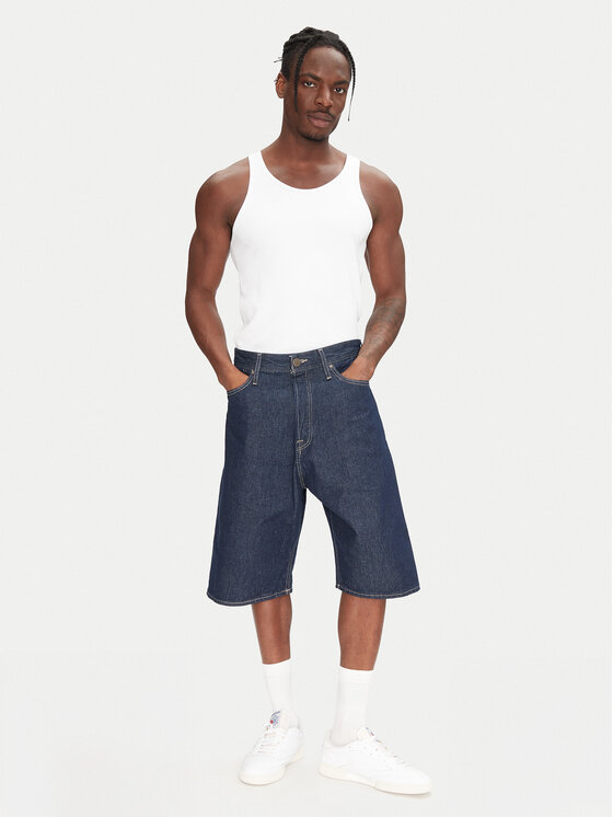 Jack&Jones Jack&Jones Jeans kratke hlače Ron 12272214 Mornarsko modra Baggy Fit