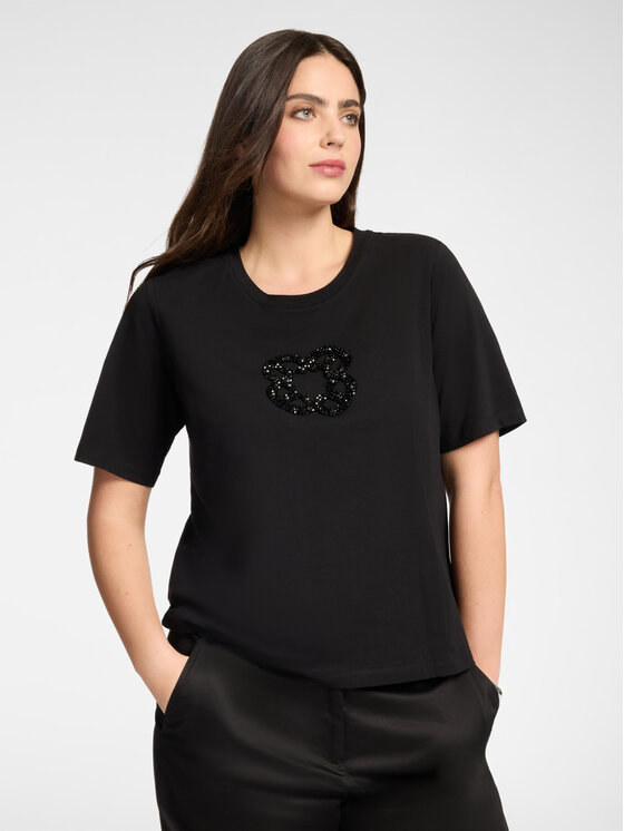 Elena Mirò Elena Mirò T-Shirt G071Z100627N033 Czarny Regular Fit