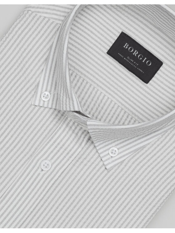 Borgio Borgio Koszula gonzaga_00706 Beżowy Slim Fit