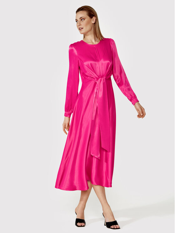 Simple Vsakodnevna obleka SUD072 Roza Regular Fit