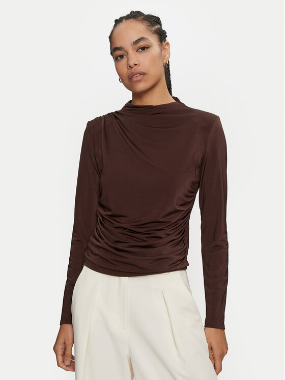 ACCESS FASHION ACCESS FASHION Bluza 44-2035-310 Rjava Slim Fit