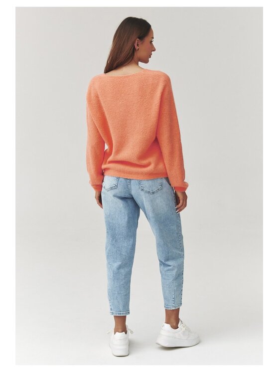 Makadamia Makadamia Sweter C38 Pomarańczowy Loose Fit