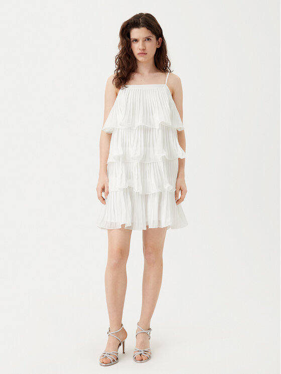 YAS YAS Koktejlové šaty Lucia 26036503 Biela Regular Fit