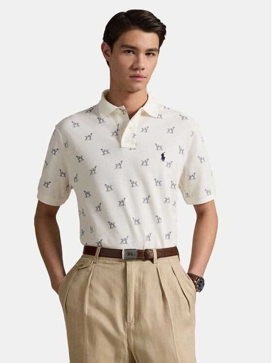 Polo Ralph Lauren Polokošeľa 710974597001 Écru Custom Slim Fit