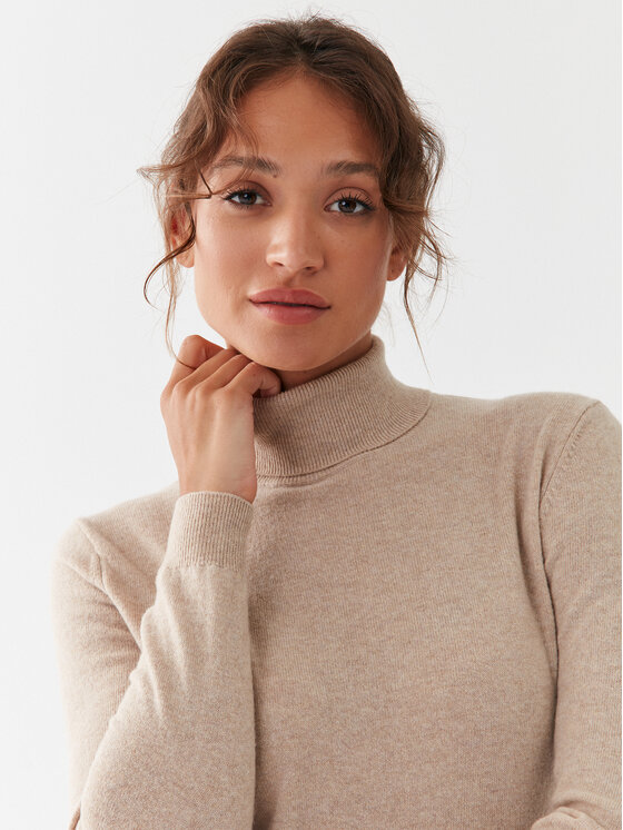 United Colors Of Benetton Pull a col roule 1002D2348 Beige Regular Fit