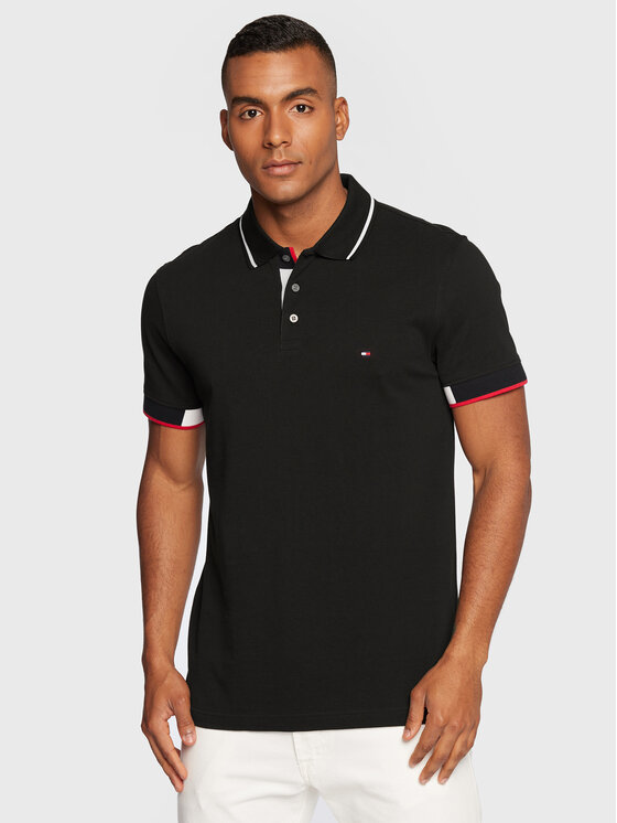 Tommy Hilfiger Tommy Hilfiger Pólóing MW0MW25734 Fekete Slim Fit