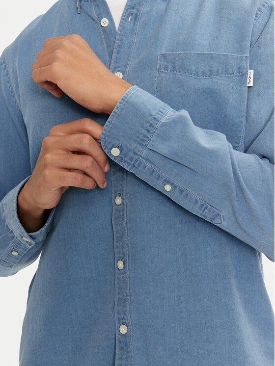 Pepe Jeans Pepe Jeans džínová košile Maison PM308712 Modrá Regular Fit
