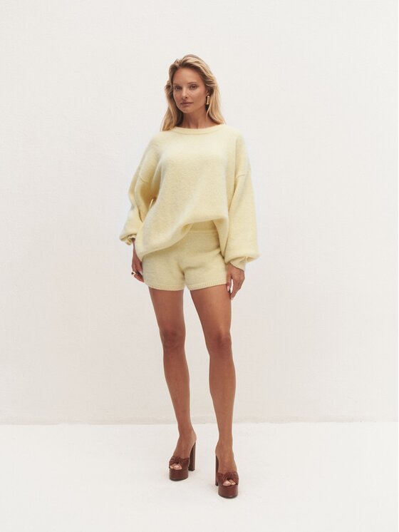 Le Collet Le Collet Sweter DIANA Żółty jasny Oversize