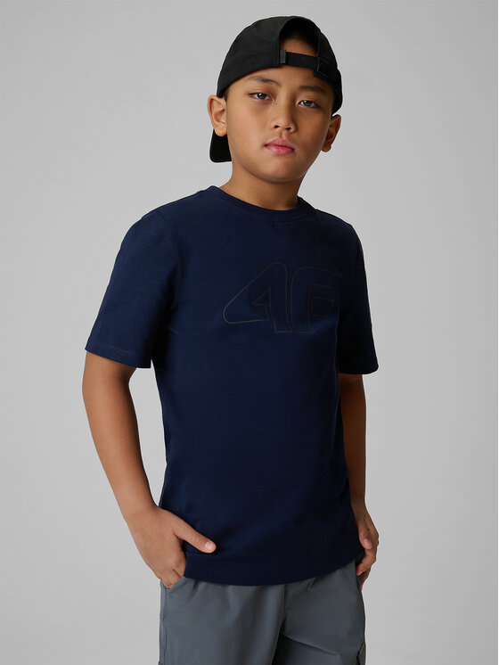 4F 4F T-Shirt BASIC+ Tmavomodrá Regular Fit
