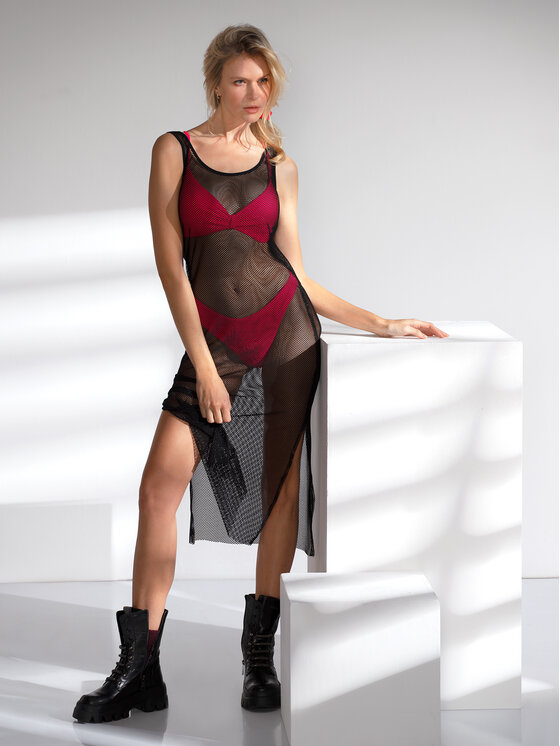 Miss Lou Miss Lou Vestito da spiaggia O-MM3-CZ Nero