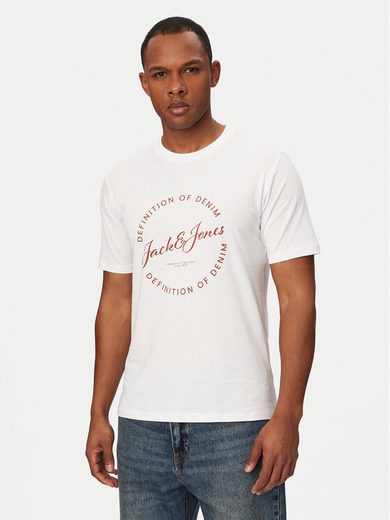 Jack & Jones Tricou Grayson 12288377 Alb Regular Fit